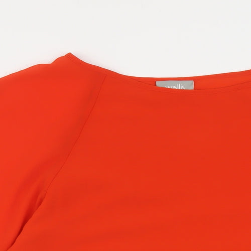 Wallis Womens Orange Polyester Basic Blouse Size S Scoop Neck