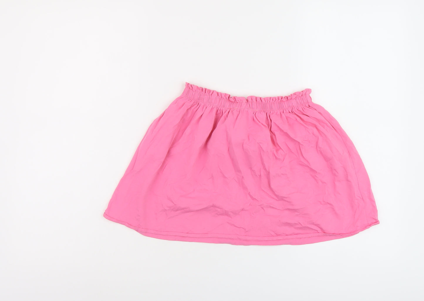 H&M Girls Pink Cotton A-Line Skirt Size 6-7 Years Regular Drawstring
