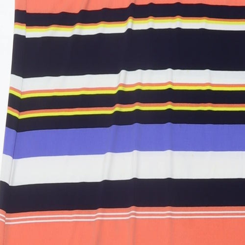 Kaleidoscope Womens Multicoloured Striped Polyester A-Line Size 14 Round Neck Pullover