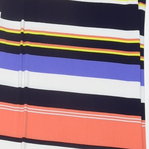 Kaleidoscope Womens Multicoloured Striped Polyester A-Line Size 14 Round Neck Pullover