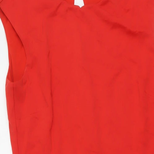 Soyuth Womens Red Viscose A-Line Size 16 Round Neck Button