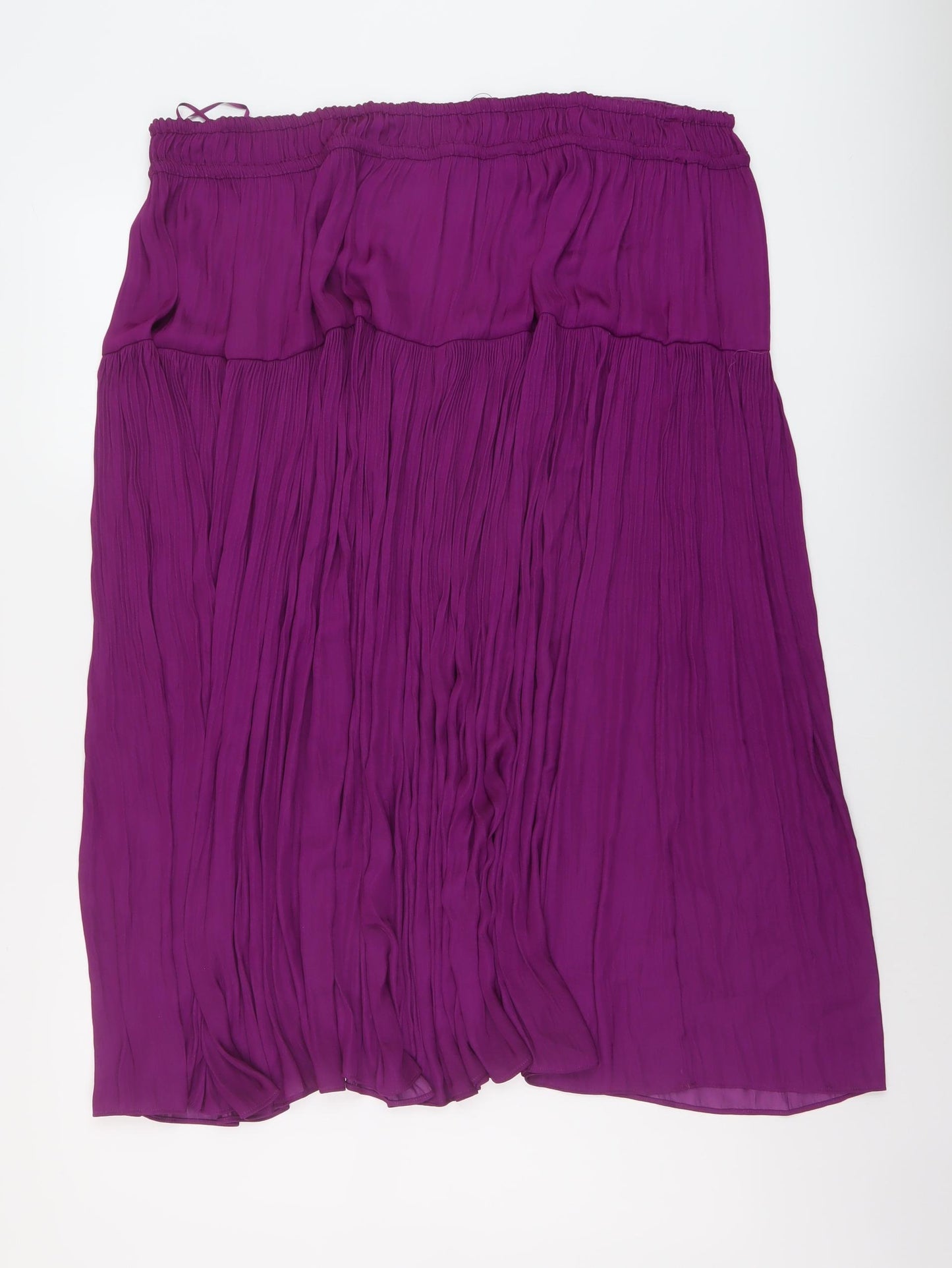 Marks and Spencer Womens Purple Polyester Pleated Skirt Size 22