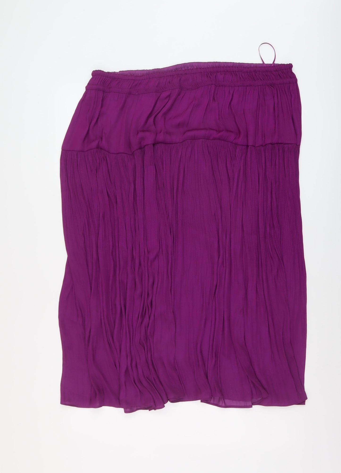 Marks and Spencer Womens Purple Polyester Pleated Skirt Size 22