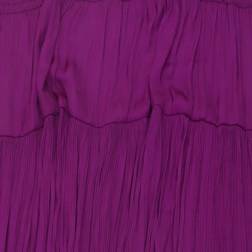 Marks and Spencer Womens Purple Polyester Pleated Skirt Size 22