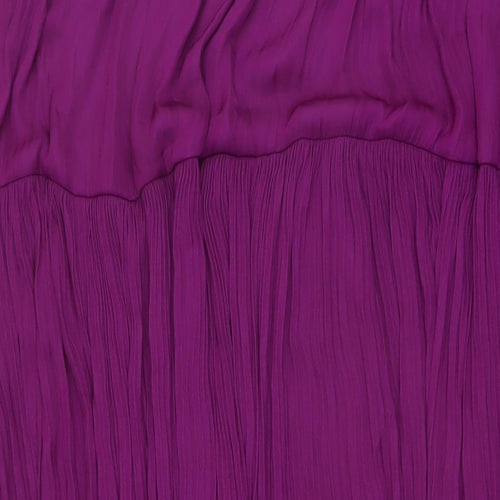 Marks and Spencer Womens Purple Polyester Pleated Skirt Size 22
