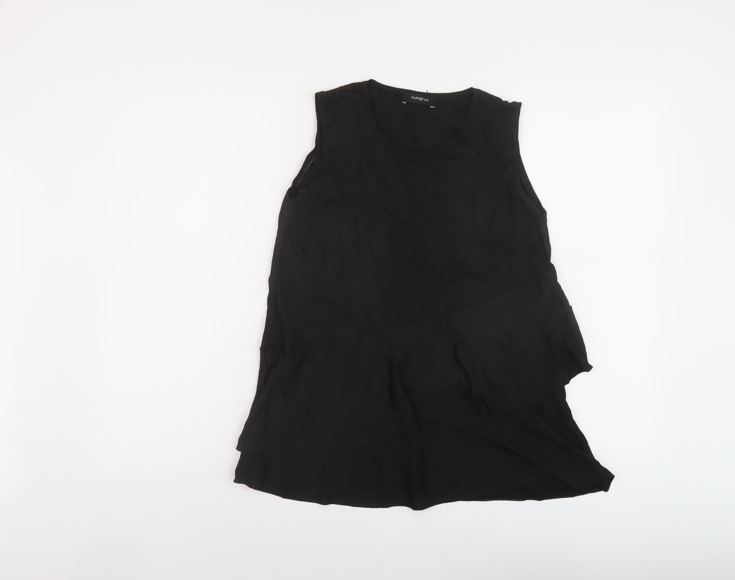 Autograph Womens Black Viscose Basic Tank Size 10 Round Neck