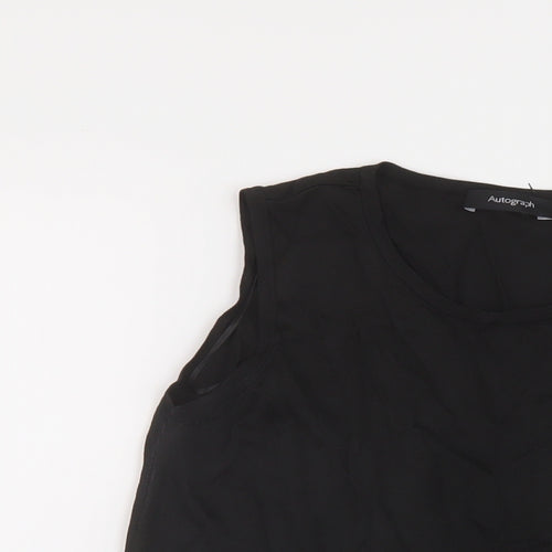 Autograph Womens Black Viscose Basic Tank Size 10 Round Neck