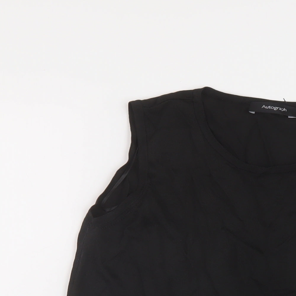 Autograph Womens Black Viscose Basic Tank Size 10 Round Neck