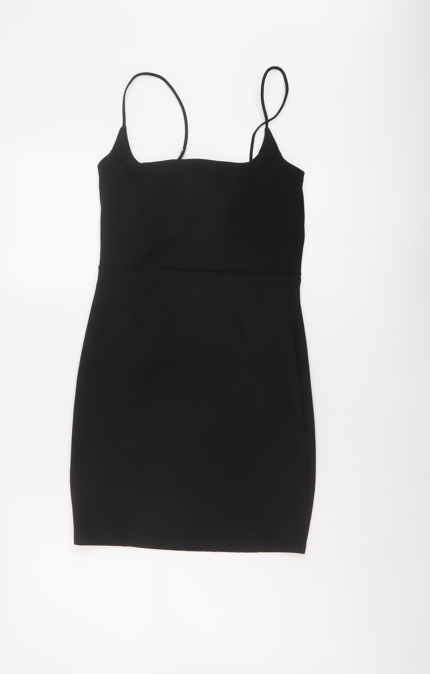 Nasty Gal Womens Black Polyester Mini Size 10 Square Neck Pullover