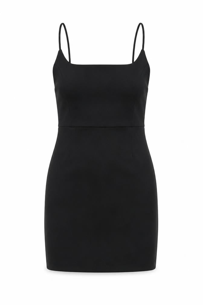Nasty Gal Womens Black Polyester Mini Size 10 Square Neck Pullover