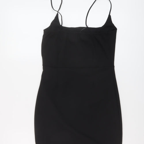Nasty Gal Womens Black Polyester Mini Size 10 Square Neck Pullover
