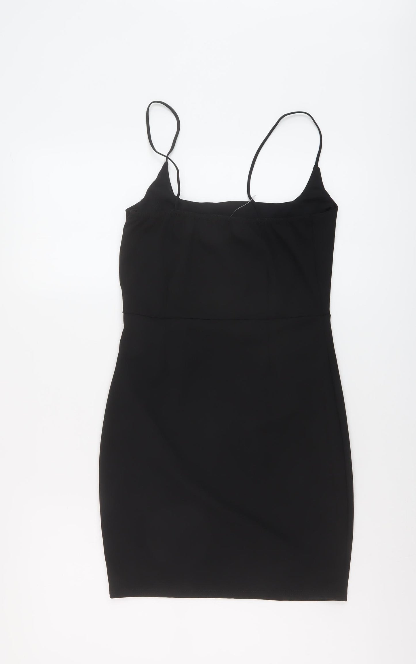 Nasty Gal Womens Black Polyester Mini Size 10 Square Neck Pullover