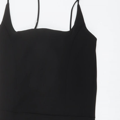 Nasty Gal Womens Black Polyester Mini Size 10 Square Neck Pullover