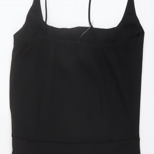 Nasty Gal Womens Black Polyester Mini Size 10 Square Neck Pullover