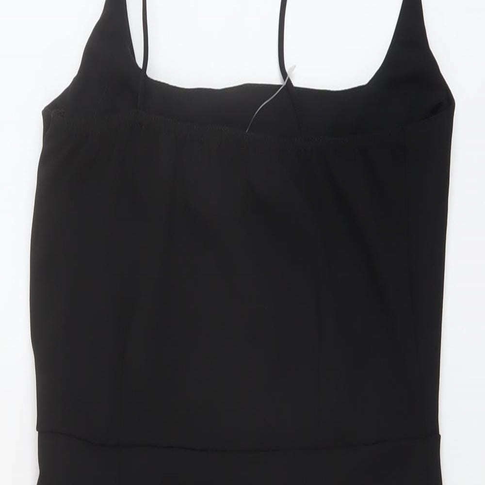 Nasty Gal Womens Black Polyester Mini Size 10 Square Neck Pullover