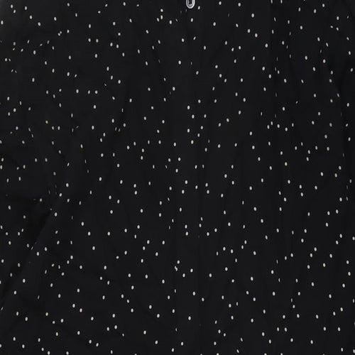 Uniqlo Womens Black Polka Dot Viscose Shirt Dress Size XS Collared Button