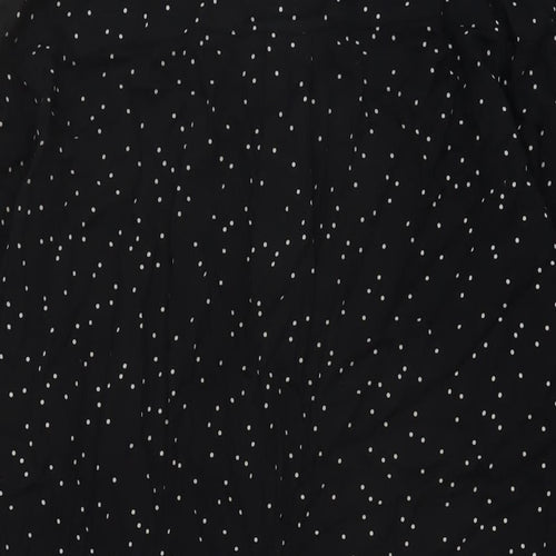 Uniqlo Womens Black Polka Dot Viscose Shirt Dress Size XS Collared Button