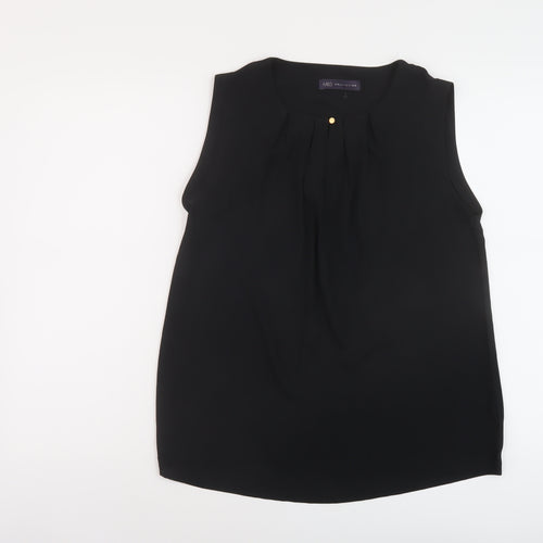 Marks and Spencer Womens Black Polyester Basic Tank Size 10 Round Neck