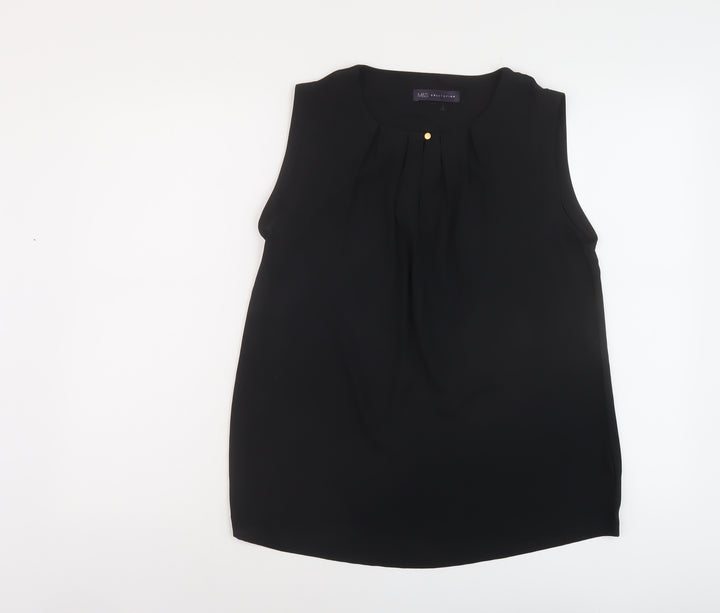 Marks and Spencer Womens Black Polyester Basic Tank Size 10 Round Neck