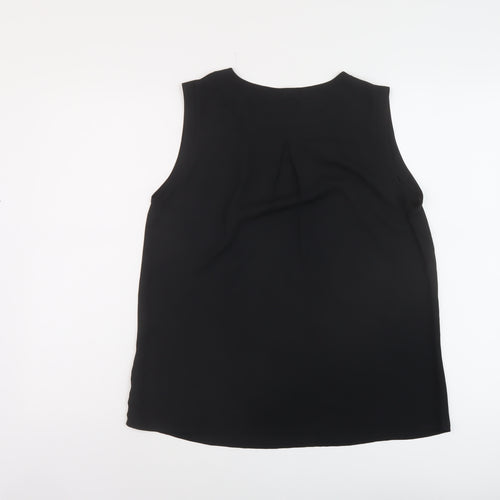 Marks and Spencer Womens Black Polyester Basic Tank Size 10 Round Neck