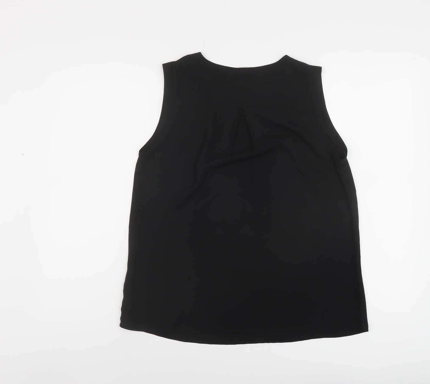 Marks and Spencer Womens Black Polyester Basic Tank Size 10 Round Neck