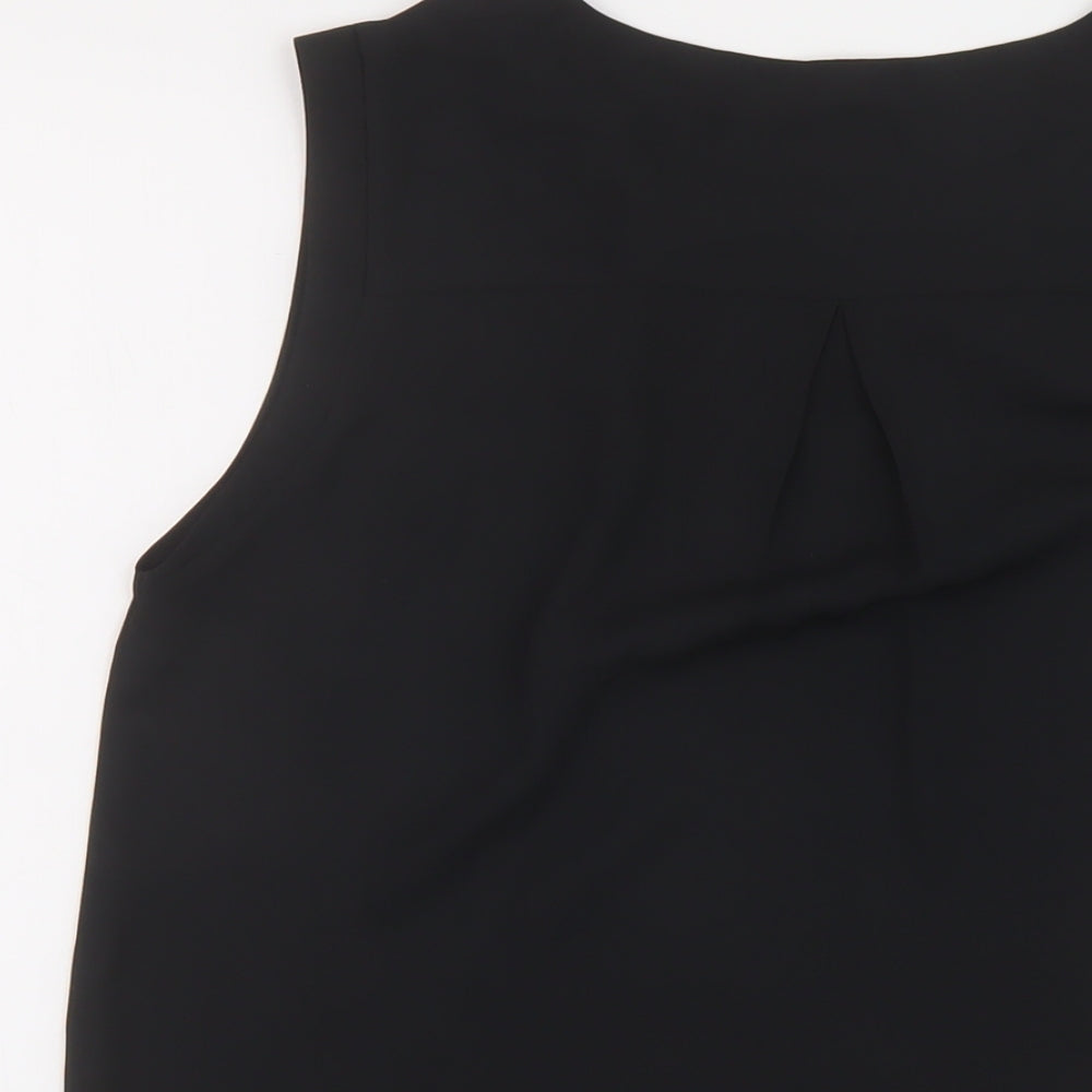 Marks and Spencer Womens Black Polyester Basic Tank Size 10 Round Neck