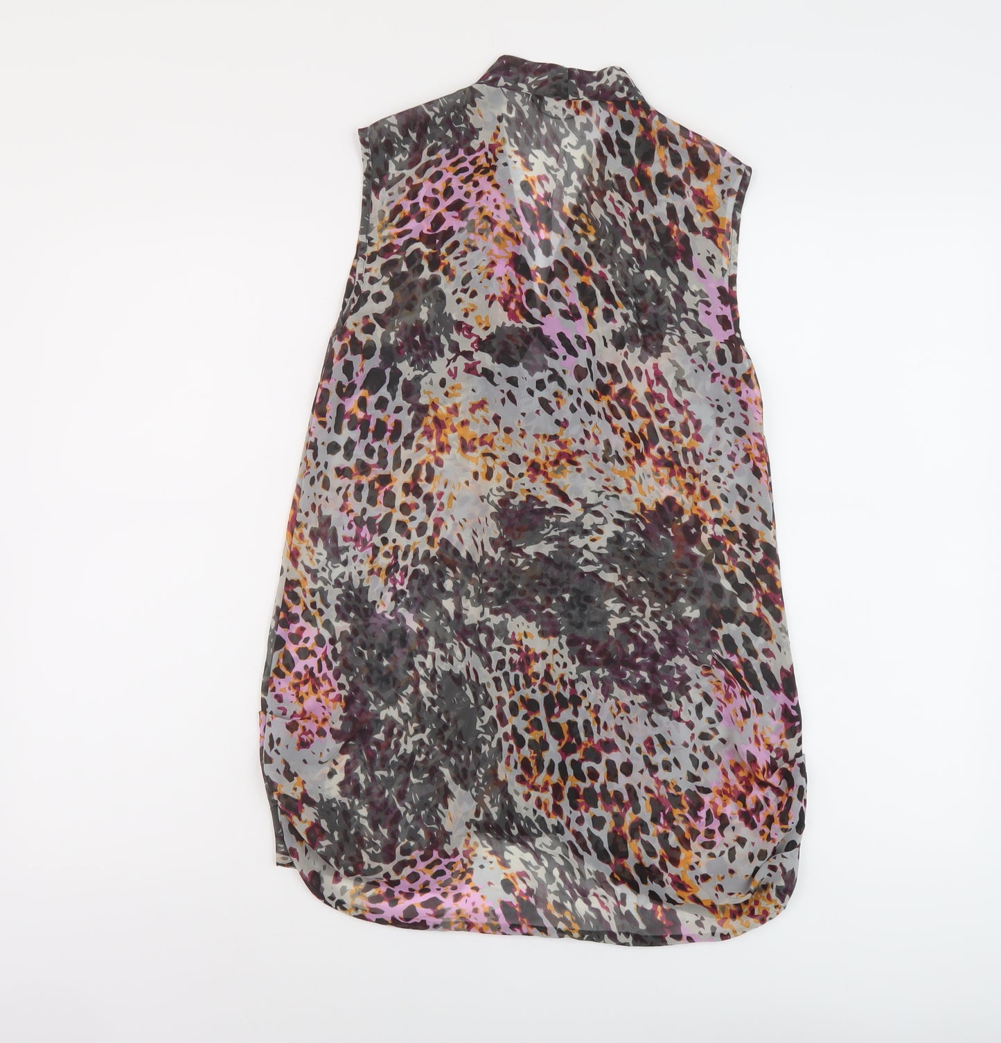 Miss Selfridge Womens Multicoloured Animal Print Polyester Basic T-Shirt Size 10 V-Neck