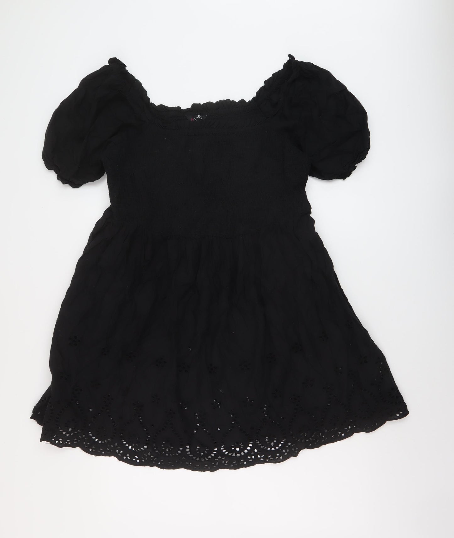 Yours Womens Black Cotton A-Line Size 20 Square Neck Pullover