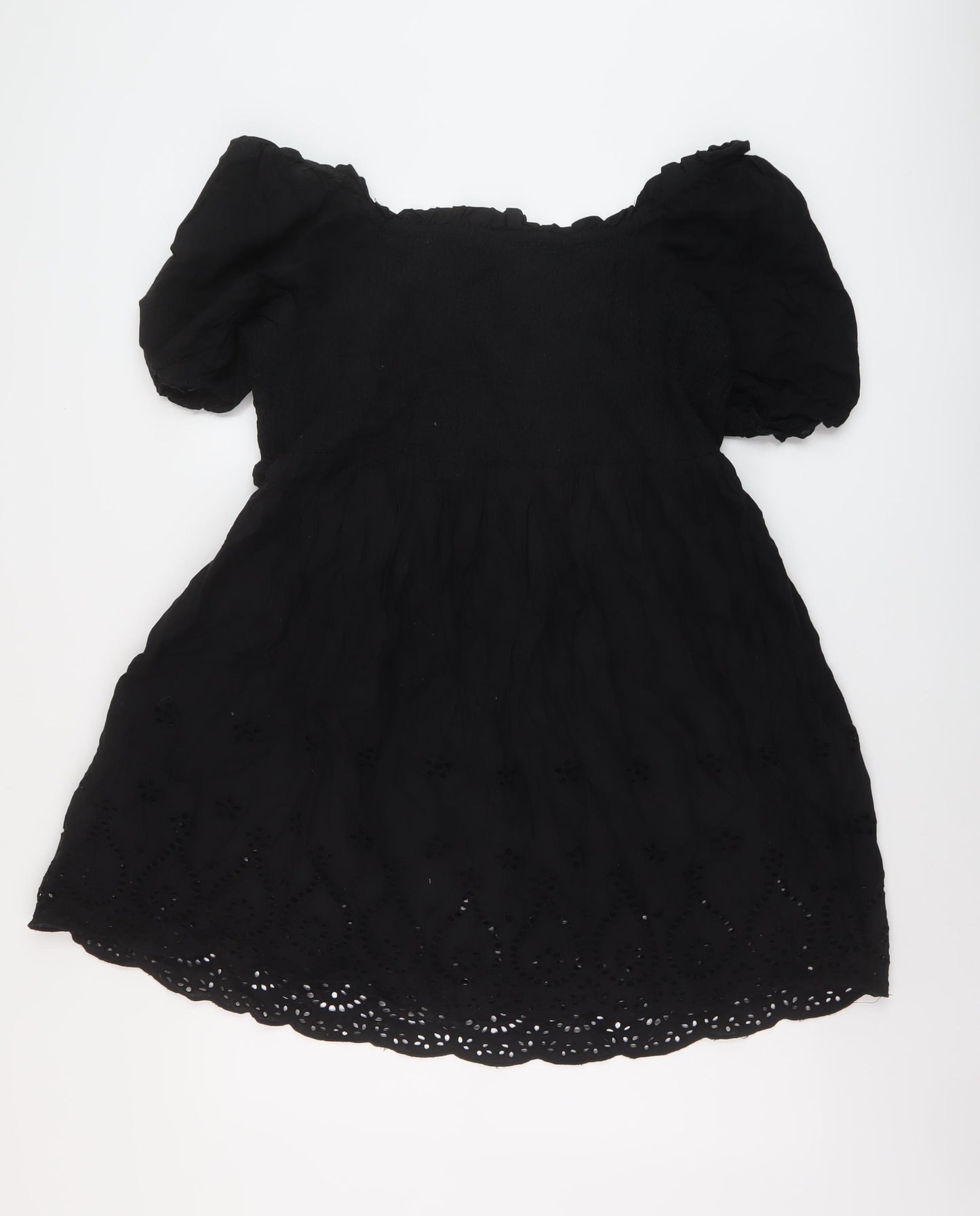 Yours Womens Black Cotton A-Line Size 20 Square Neck Pullover