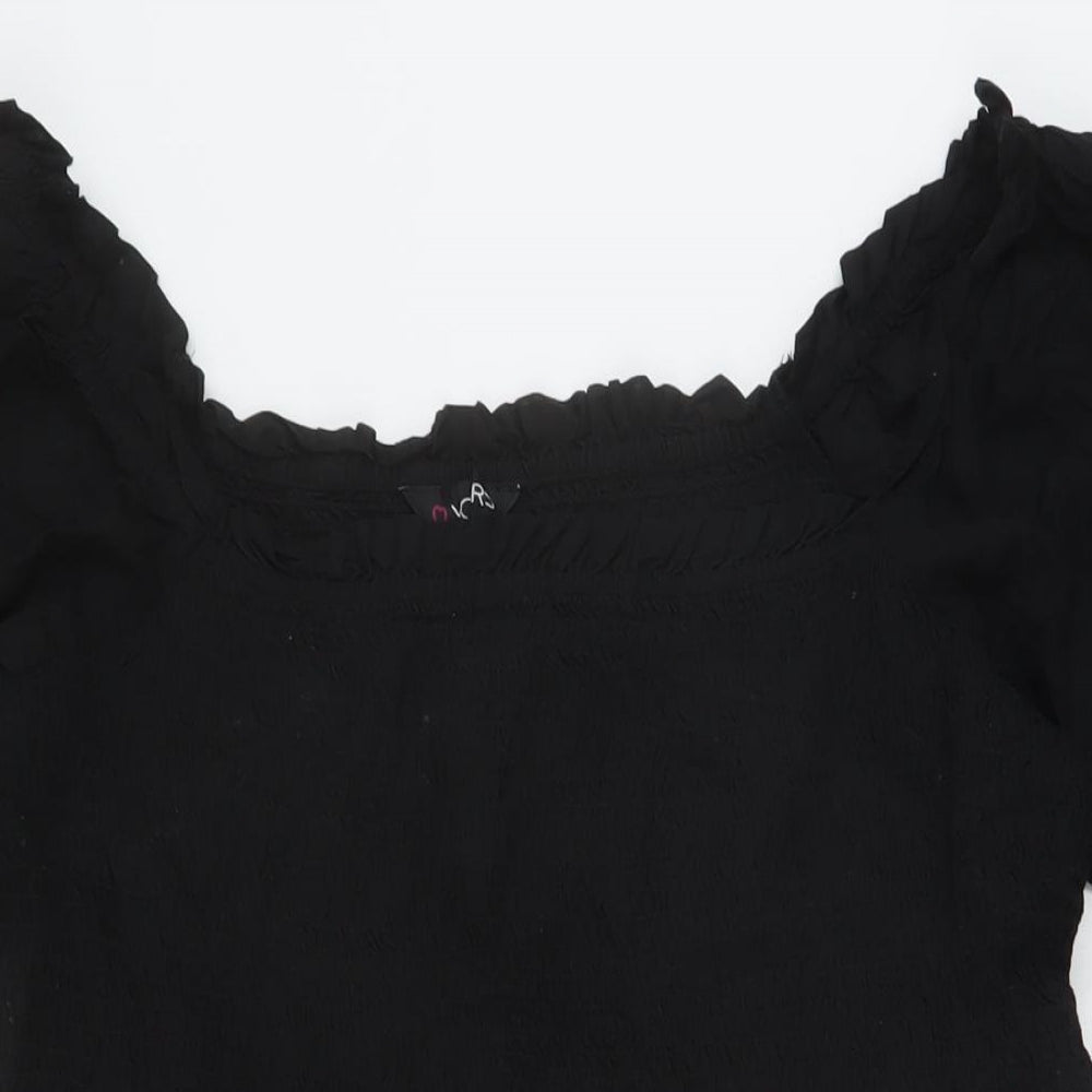 Yours Womens Black Cotton A-Line Size 20 Square Neck Pullover