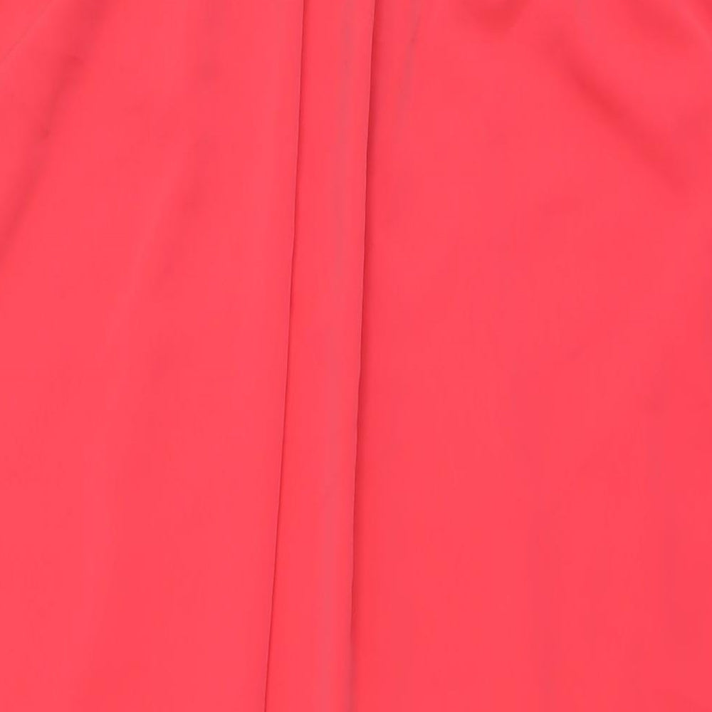 Topshop Womens Pink Polyester A-Line Skirt Size 16 Zip