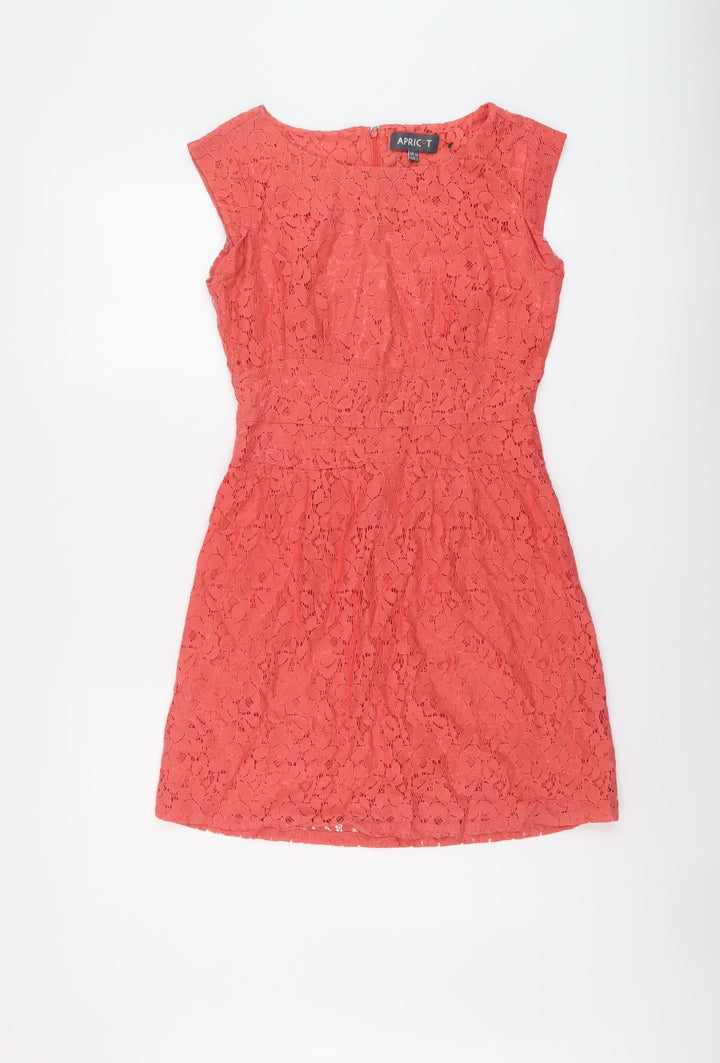 Apricot Womens Orange Cotton A-Line Size 10 Round Neck Zip