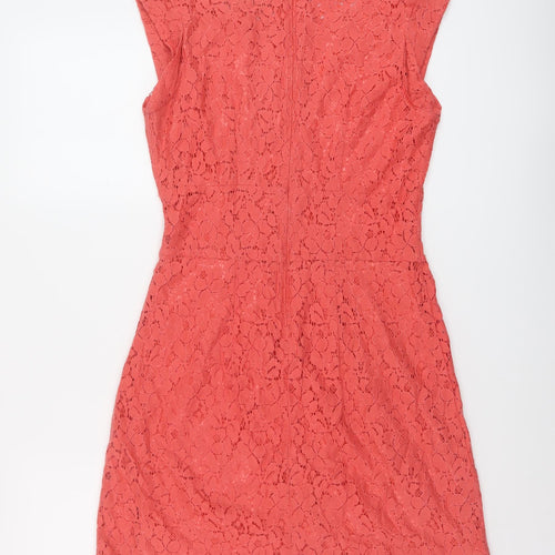 Apricot Womens Orange Cotton A-Line Size 10 Round Neck Zip