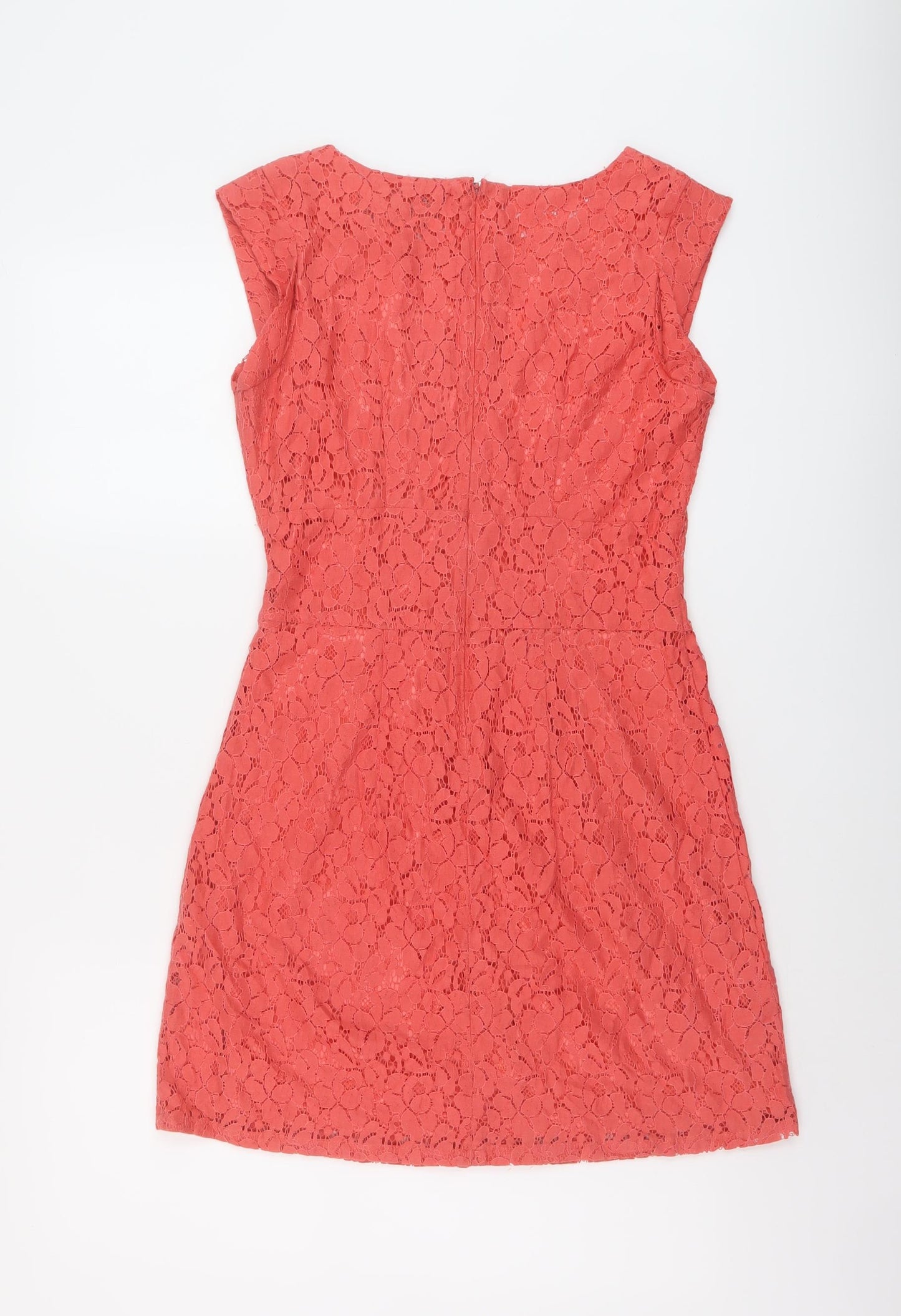 Apricot Womens Orange Cotton A-Line Size 10 Round Neck Zip