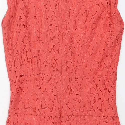 Apricot Womens Orange Cotton A-Line Size 10 Round Neck Zip