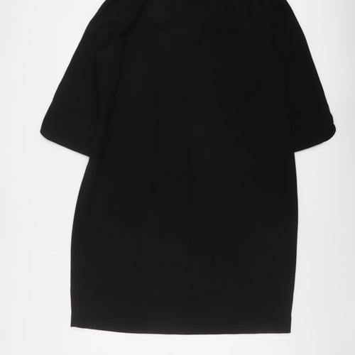 Marks and Spencer Womens Black Polyester A-Line Size 14 V-Neck Pullover