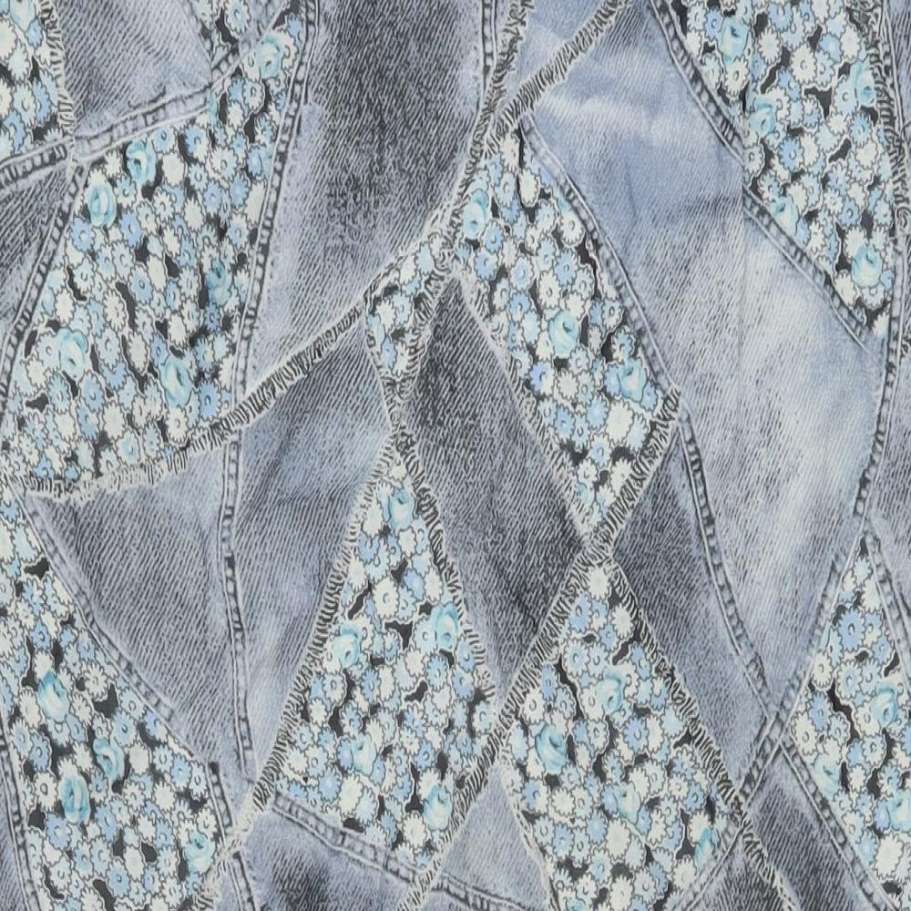 Steilmann Womens Blue Geometric Polyester A-Line Skirt Size 32 in Zip