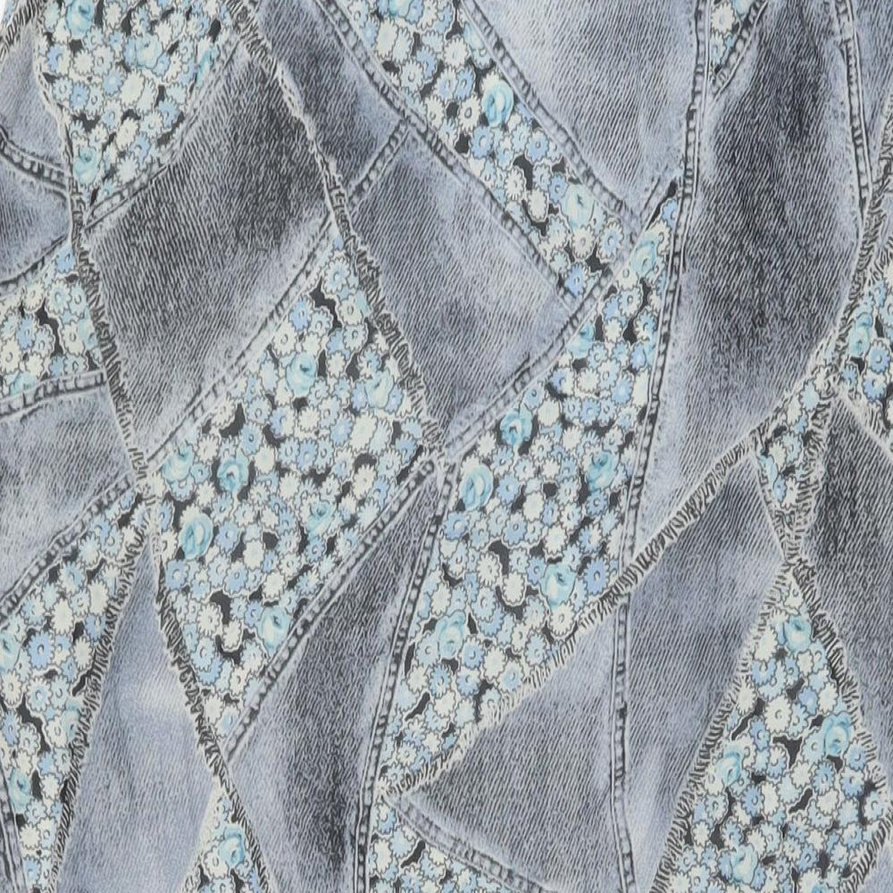 Steilmann Womens Blue Geometric Polyester A-Line Skirt Size 32 in Zip