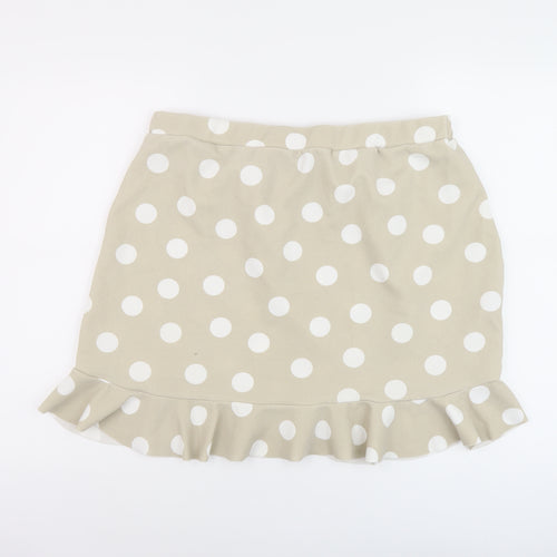 Boohoo Womens Beige Polka Dot Polyester Mini Skirt Size 24