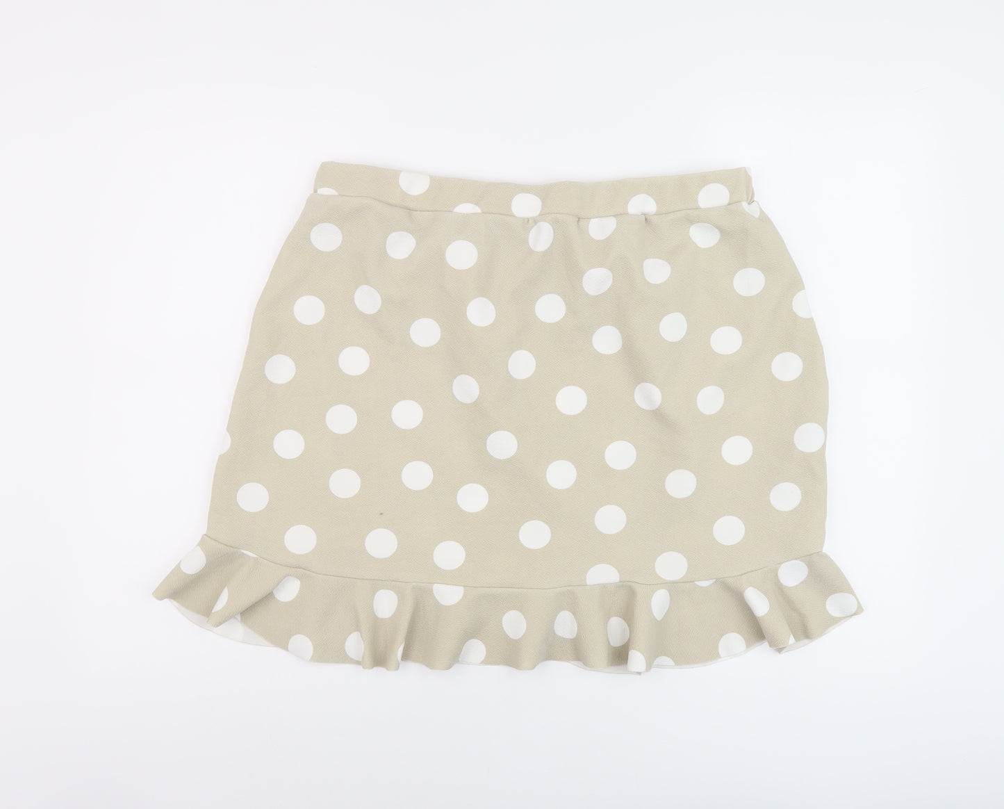 Boohoo Womens Beige Polka Dot Polyester Mini Skirt Size 24