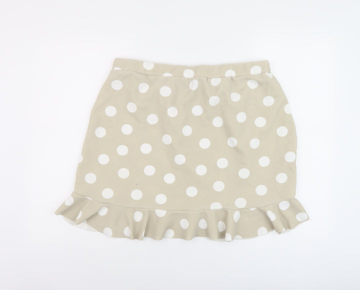 Boohoo Womens Beige Polka Dot Polyester Mini Skirt Size 24