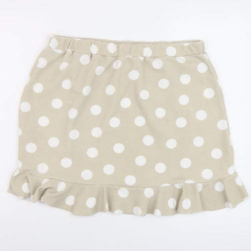 Boohoo Womens Beige Polka Dot Polyester Mini Skirt Size 24