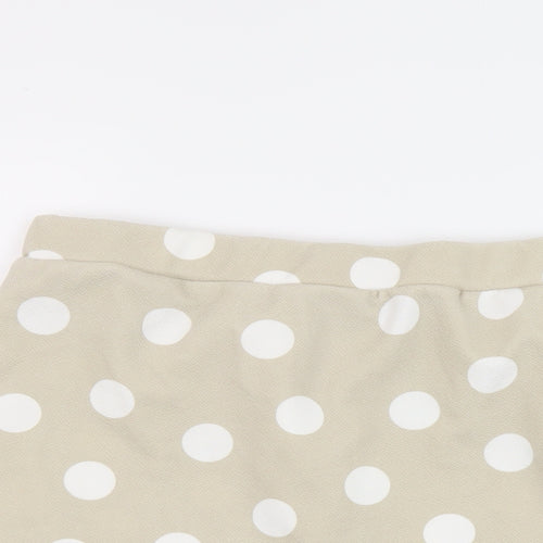 Boohoo Womens Beige Polka Dot Polyester Mini Skirt Size 24