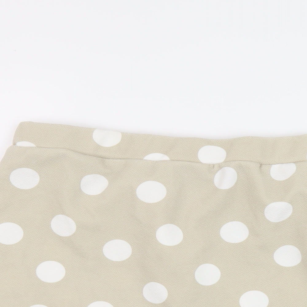 Boohoo Womens Beige Polka Dot Polyester Mini Skirt Size 24