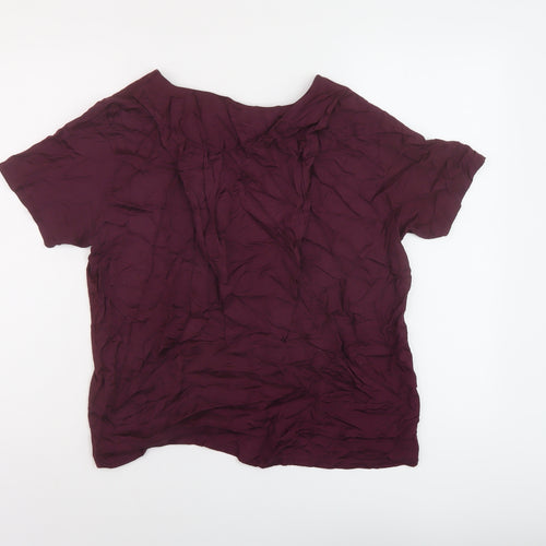 & Other Stories Womens Red Viscose Basic T-Shirt Size 8 Crew Neck