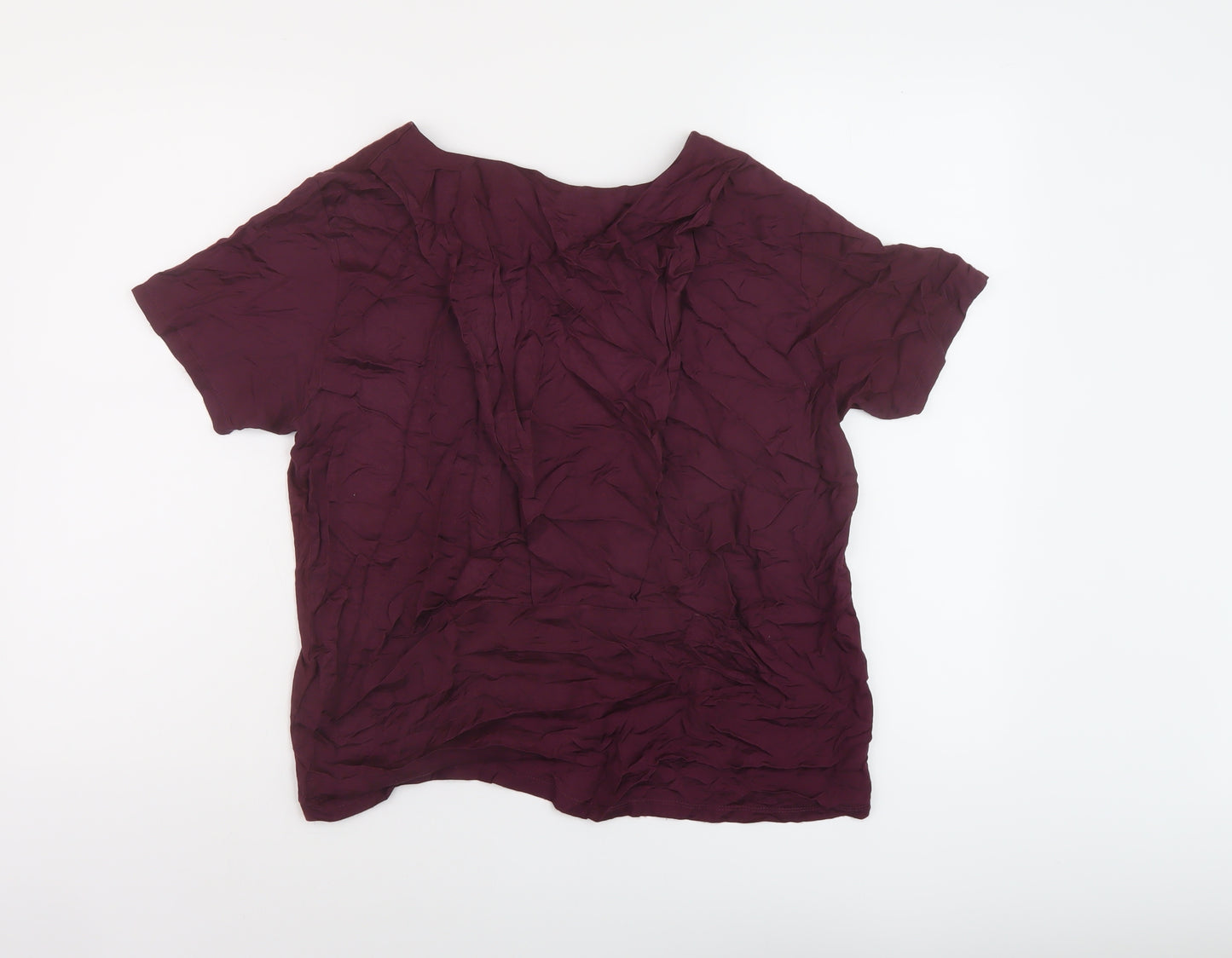 & Other Stories Womens Red Viscose Basic T-Shirt Size 8 Crew Neck