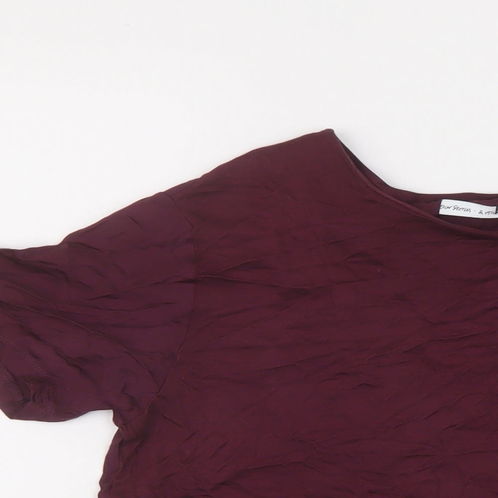 & Other Stories Womens Red Viscose Basic T-Shirt Size 8 Crew Neck