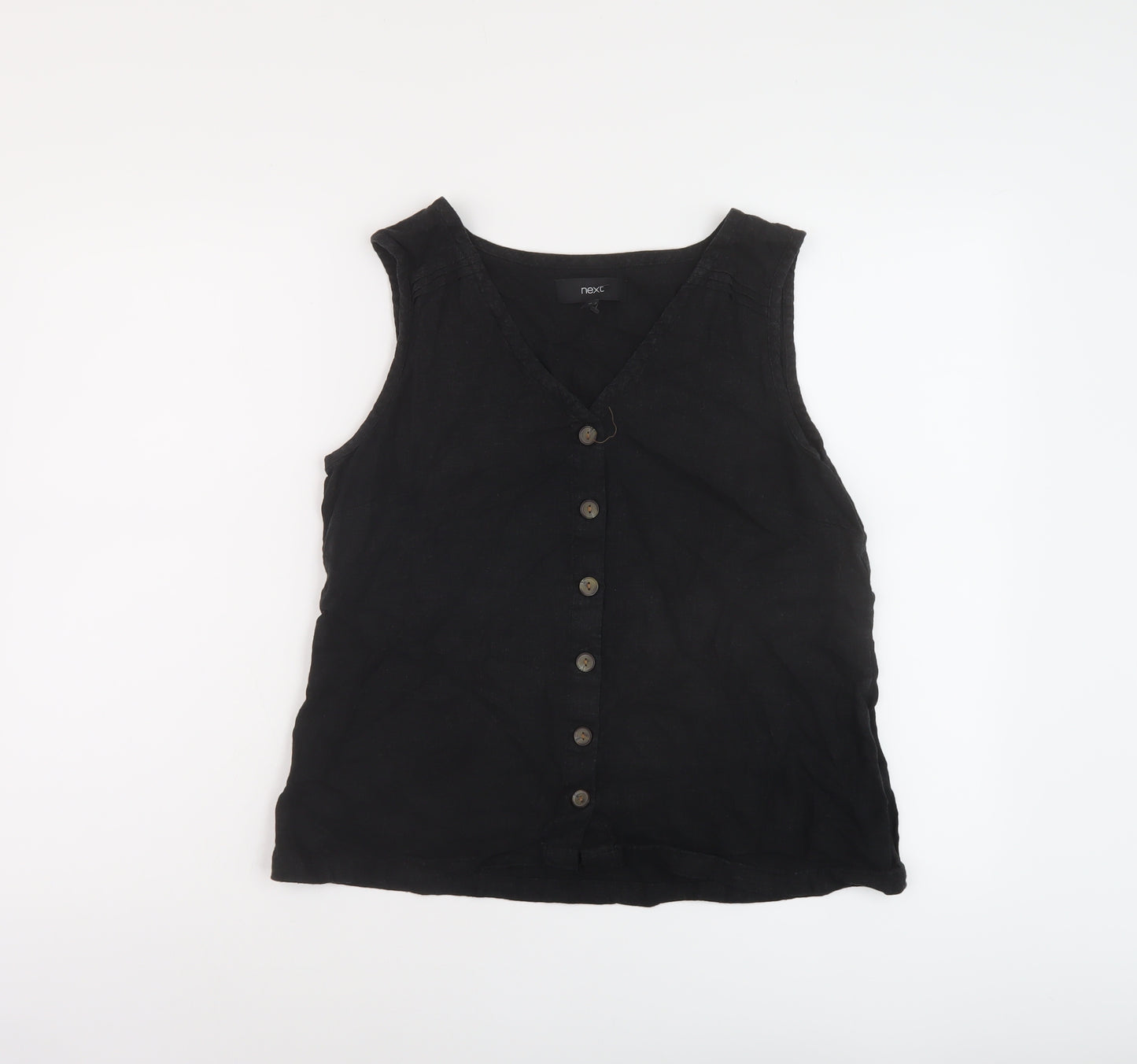 NEXT Womens Black Viscose Basic Tank Size 10 V-Neck