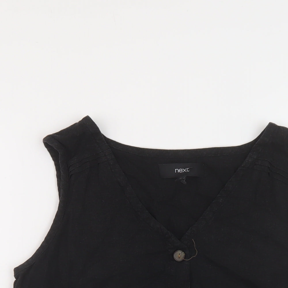 NEXT Womens Black Viscose Basic Tank Size 10 V-Neck