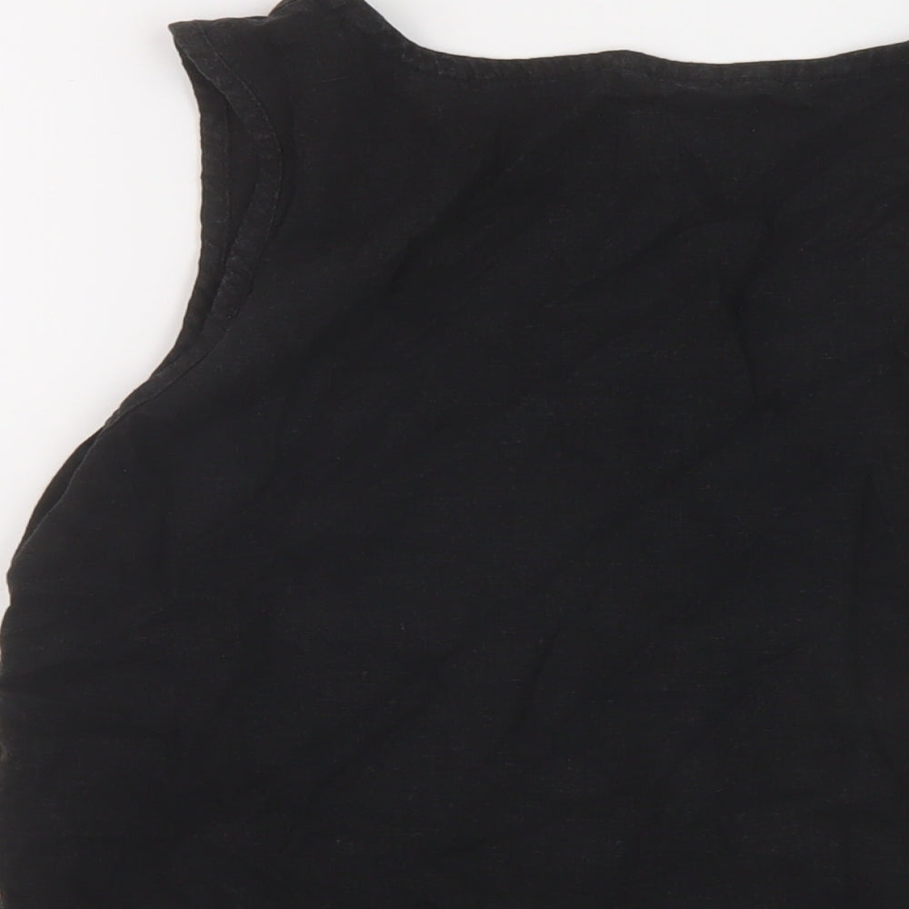 NEXT Womens Black Viscose Basic Tank Size 10 V-Neck